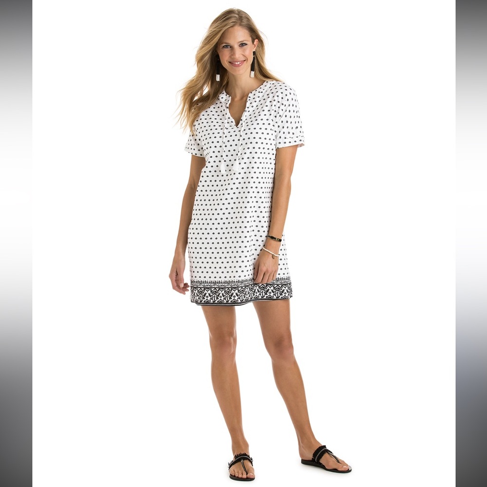 Vineyard Vines- Fan Border Print Tunic Dress size 0 - Picture 3 of 8